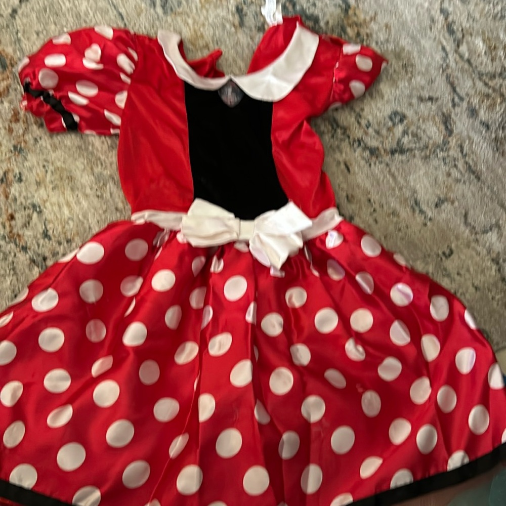 Disney Minnie Mouse costume medium with red dress white polka dots and